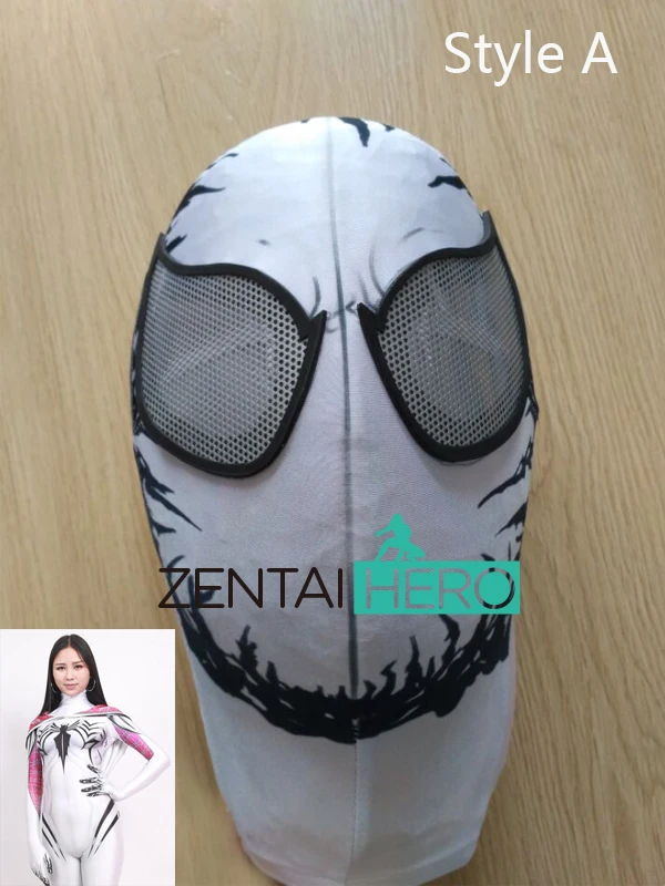 ZentaiHero новая 3D печать Человек-паук Маска Хэллоуин лайкра спандекс супергерой zentai красный человек-паук капюшон с контактные линзы для глаз MK-11