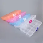 Регулируемый прозрачный пластиковый контейнер для хранения, 15 ячеек