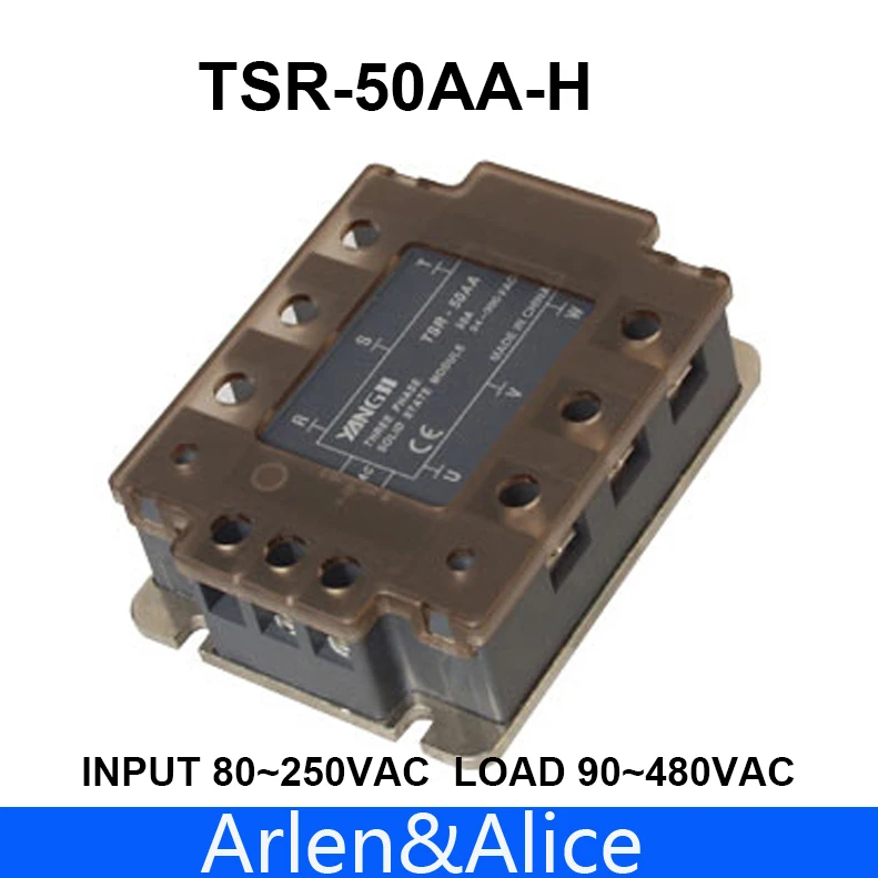 

50AA TSR-50AA-H Three-phase High voltage type SSR input 80~250VAC load 90-480VAC single phase AC solid state relay