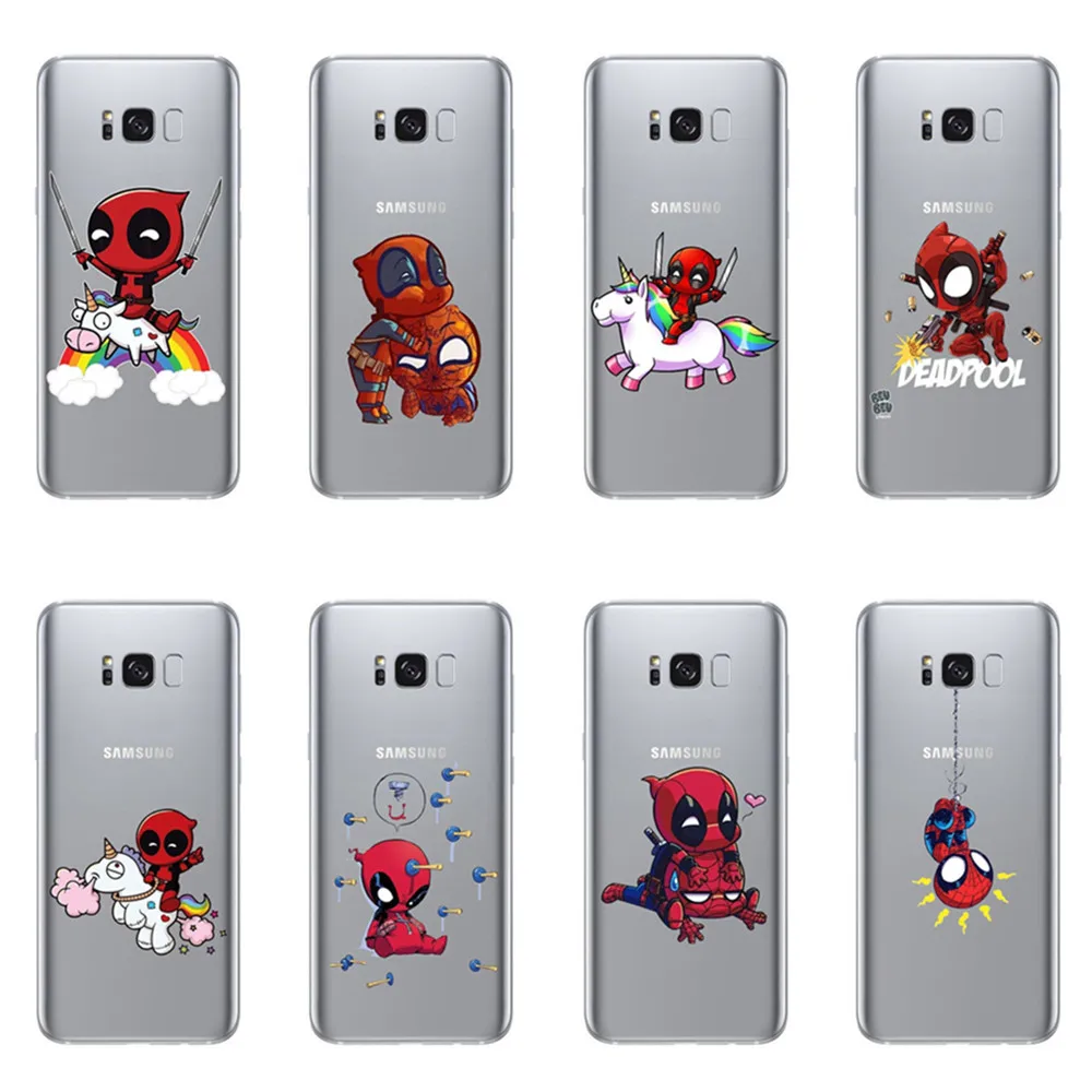Дэдпул marvel телефон Обложка мягкая силиконовая для Samsung Galaxy A6 A7 A8 2016 2017 2018 S8 S9 Note9