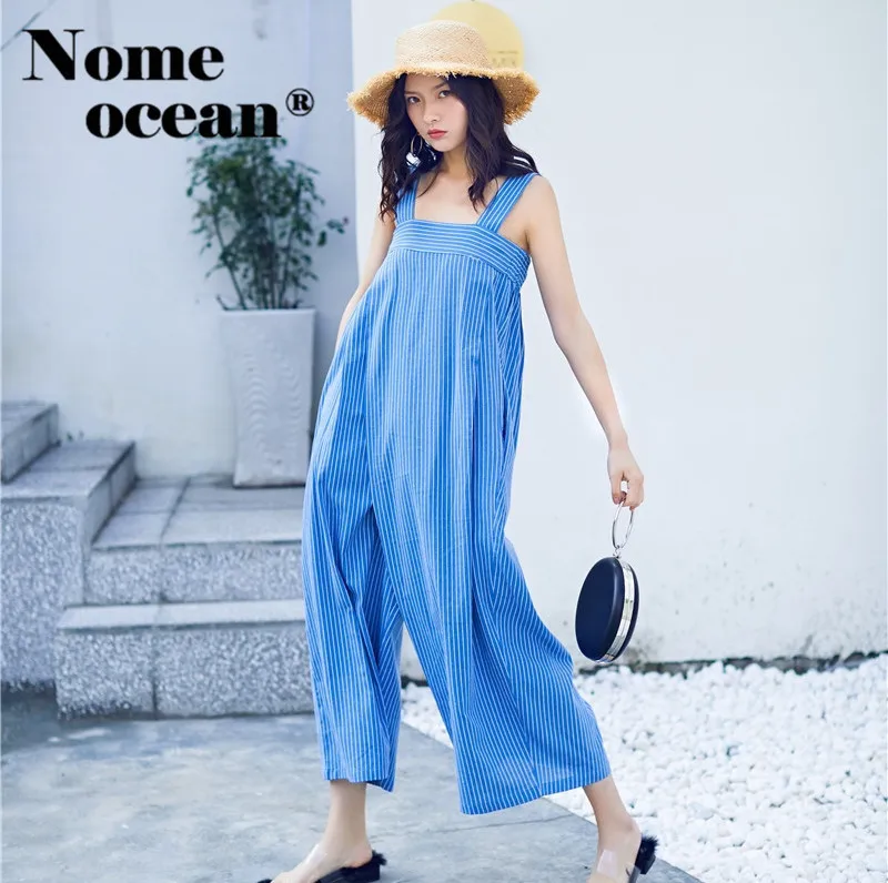 High Street Полосатый Брюки Комбинезоны для Для женщин чулок Широкие штаны брюки