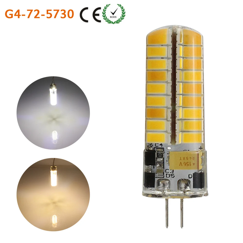 G4 Светодиодный светильник люстра Bulb12V 24 В AC/DC 3 Вт 72 светодиодный s SMD 5730 для дома 360