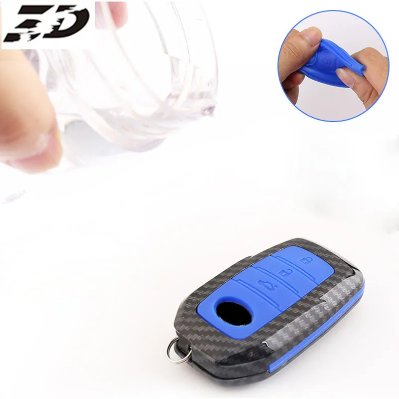 

Carbon Fiber Car Key Case For Toyota yaris Highlander Land Cruiser Riez RAV4 Camry Prado Auto Key Cover Scratches Protector