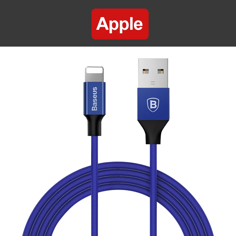 Usb-кабель Baseus для iPhone Xs Max Xr X 3 в 1 зарядное устройство Micro USB кабель для samsung Xiaomi Android адаптер Кабели для телефонов - Цвет: IOS Blue