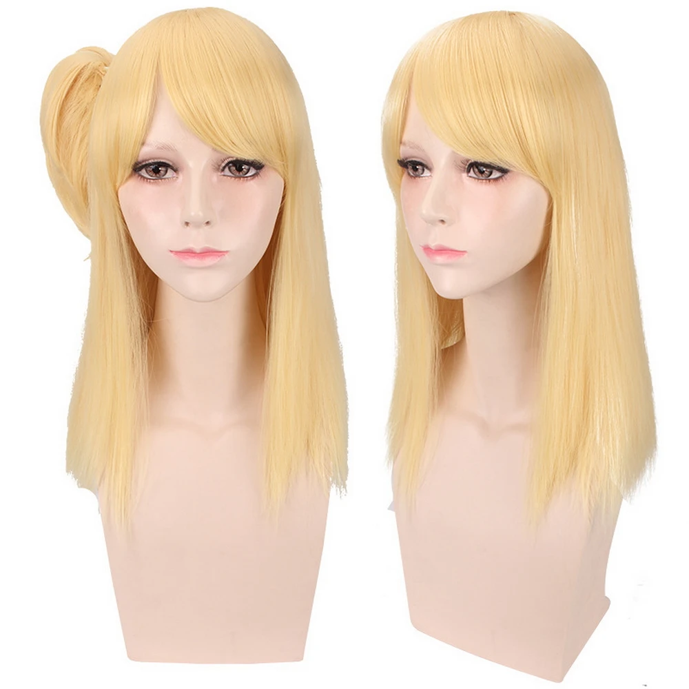 Fairy Tail Lucy lucyheartfilia/45 см прямые накладные волосы золотой костюмы для