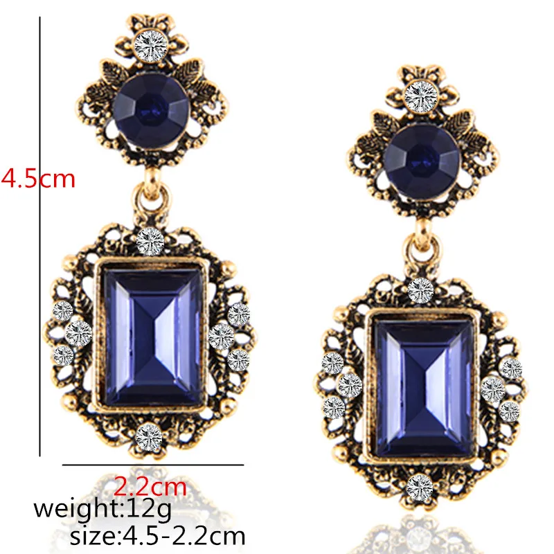 Женские модные серьги с синим кристаллом полимерная серьга милые Висячие для