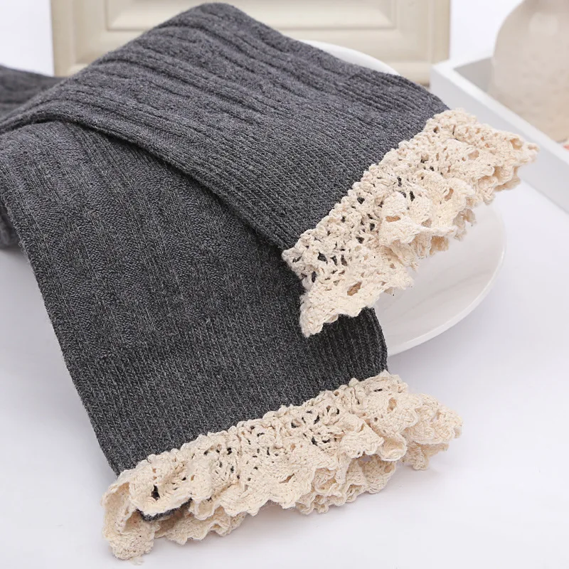 

Fashion Design Sexy Winter Warm Over Knee Socks Thigh High Thick Socks lace Stockings For Women girl Wholesale
