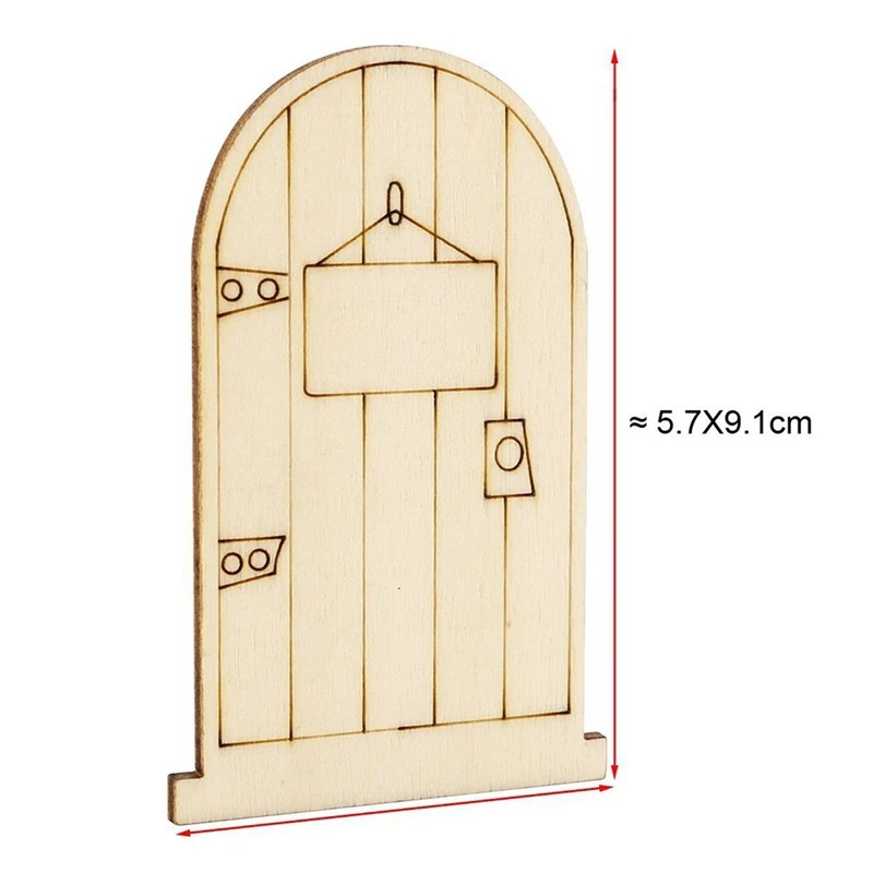 

50Pcs Elf Door Wooden Fairy Door Fairy Ornament for DIY Craft Decoration