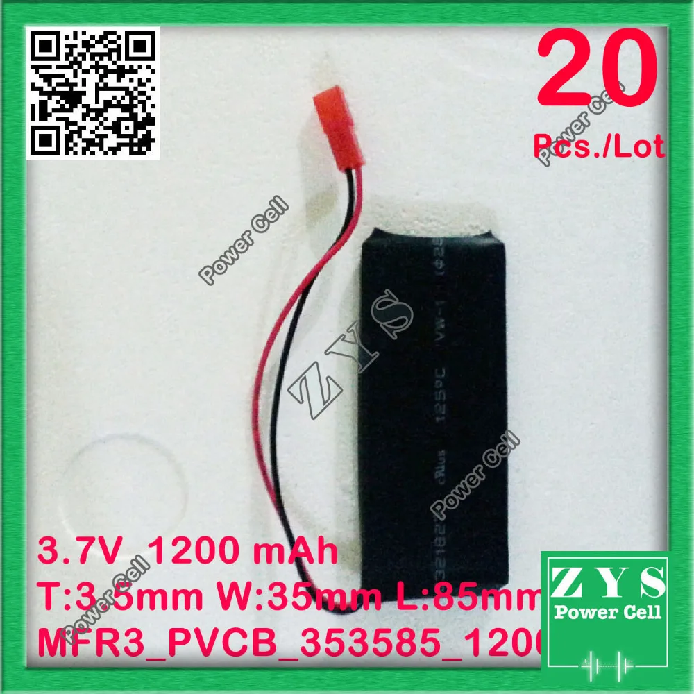 

20pcs/Lot Safety Packing,3.7V 1200mAh Lipo Battery Model 353585 For Quadcopter Drone UAV UAS mini Drone Zone dash cam 35x35x85mm