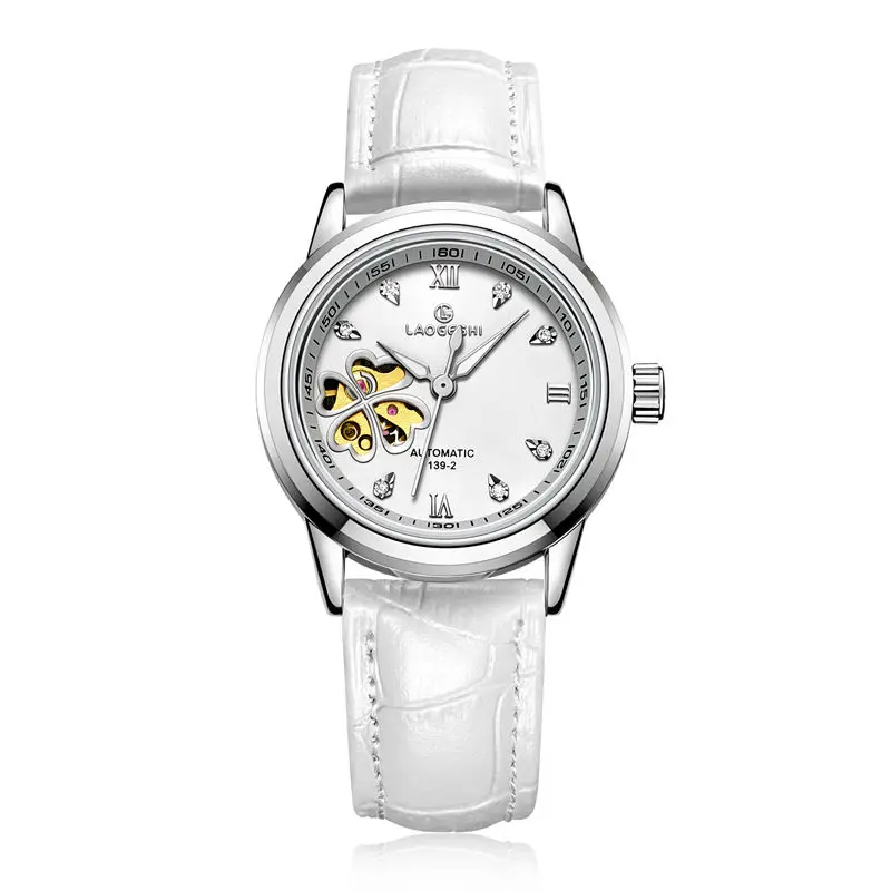 Модные наручные часы LuxuryRose женские брендовые Автоматические механические