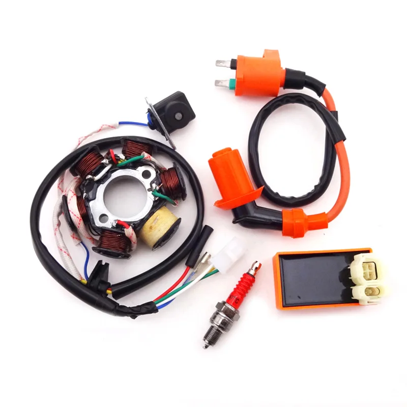 Magneto Stator Racing Ignition Coil AC CDI A7TC Spark Plug For GY6 49cc 50cc Moped Scooter Pit Dirt Bike Motorcycle Motocross | Автомобили