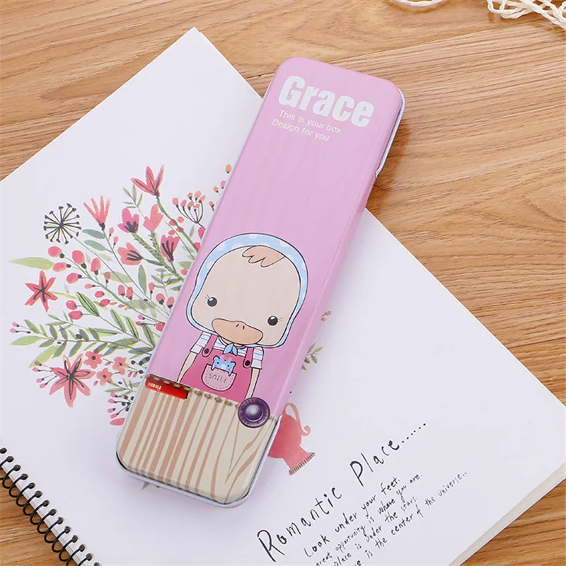 pink grace Мультяшные животные каваи Медведь Кролик пенал это ваш дизайн коробки для карандашей чехол зеленый синий розовый желтый цвет коробка - Цвет: pink grace