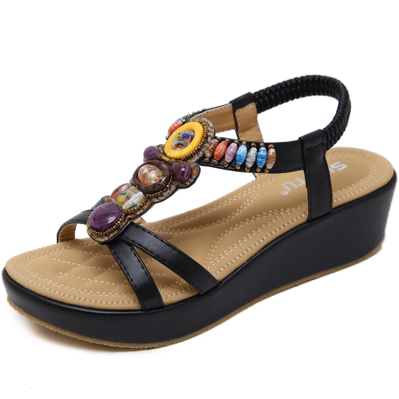 Siketu sandalias mujer 2018 новый летний Женские сандалии с открытым мысом на танкетке