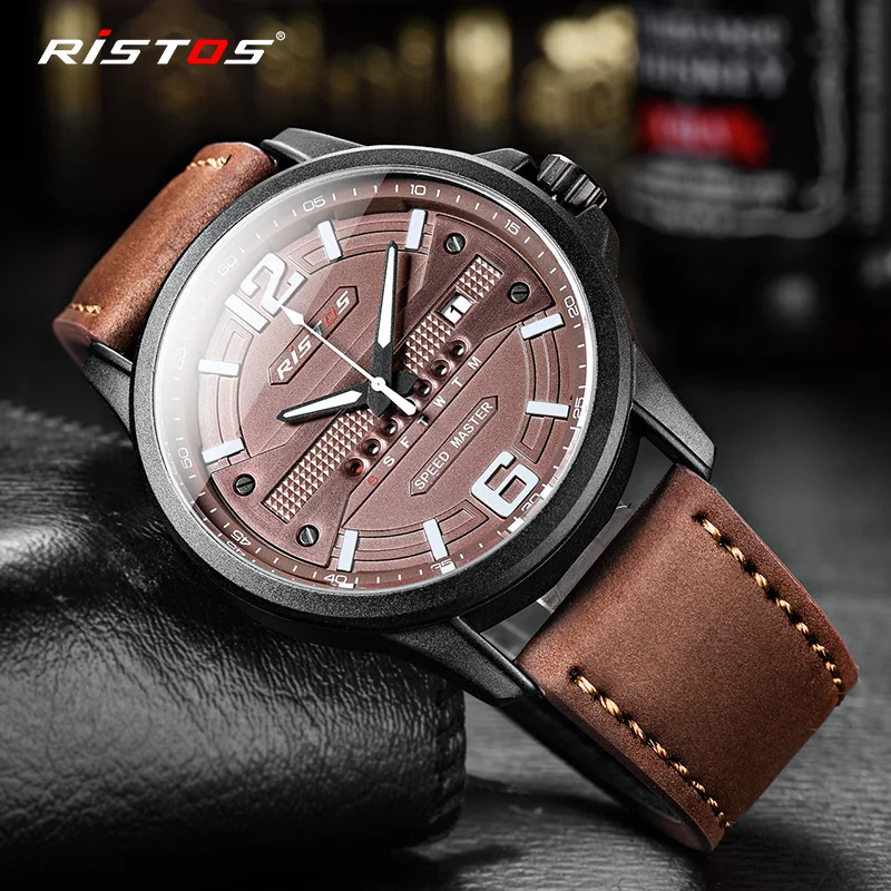 RISTOS Relogio Masculino часы мужские военные кварцевые s Лидирующий бренд роскошные