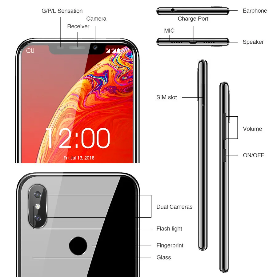 OUKITEL C13 Pro 5G/2 4G wifi 6 18 &quot19:9 2 ГБ 16 Android 9 0 мобильный телефон MT6739 Четырехъядерный LTE