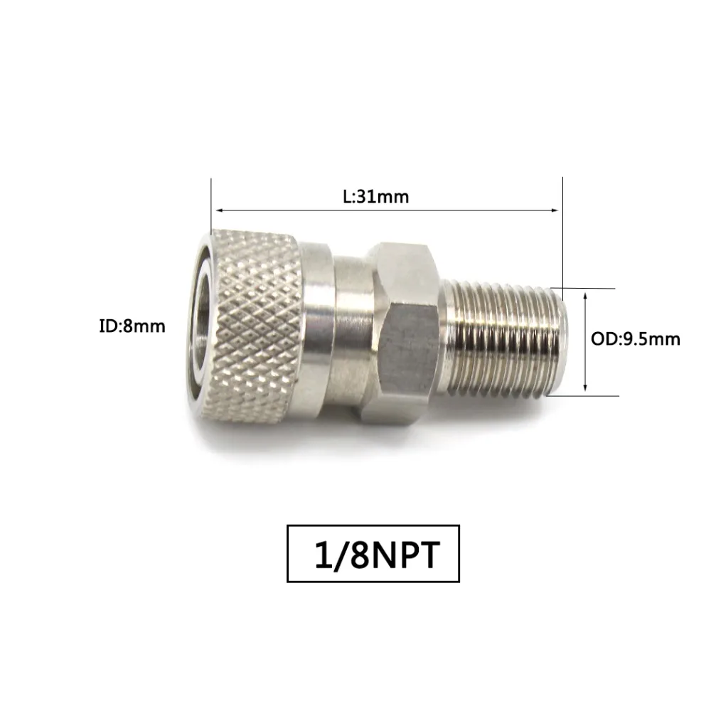 PCP Airforce Paintball 1/8NPT Male Quick Disconnect Stainless Steel Female Plug Connector Coupling Air Fitting Sockets 2pcs/set | Спорт и