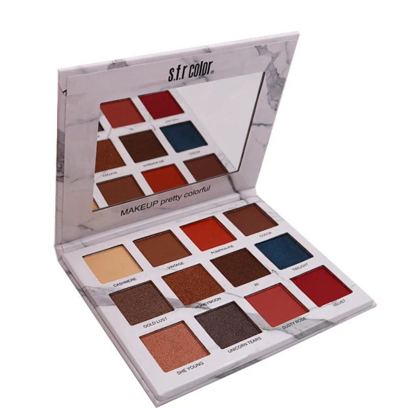 12 Colors Nude Shining Eyeshadow Palette Glitter Eyes Pigment Smoky Eye Shadow Pallete Waterproof Cosmetics D1 |