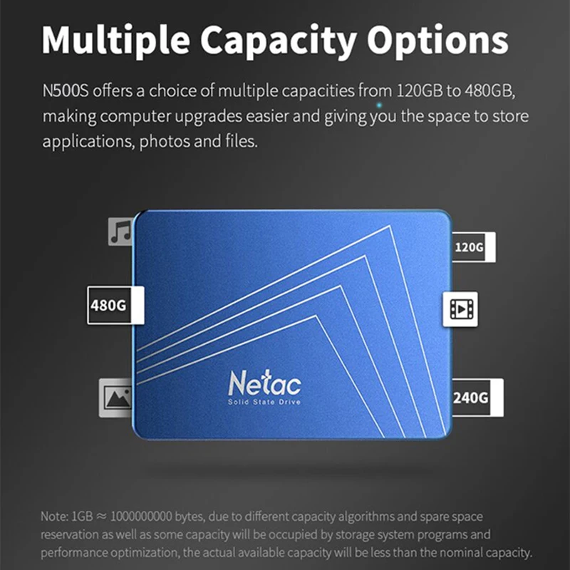 Netac N500S 960 ГБ SSD жесткий диск 2 5 дюймов SATA III HDD ноутбук PC Внутренний твердотельный