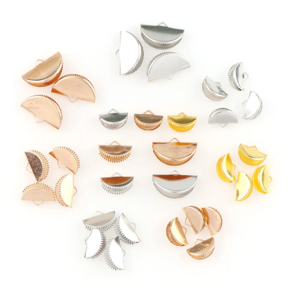 Металлические металлические полукруглые застежки заглушки для шнура ленточный