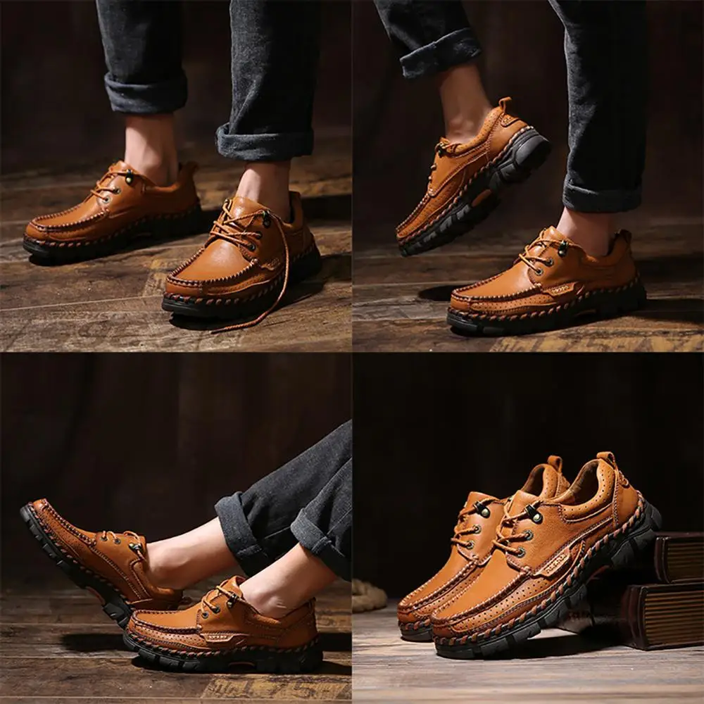 Men's Fashion Genuine Leather Casual Shoes Handmade Outdoorsr High Quality Men Flats 38-44 | Обувь