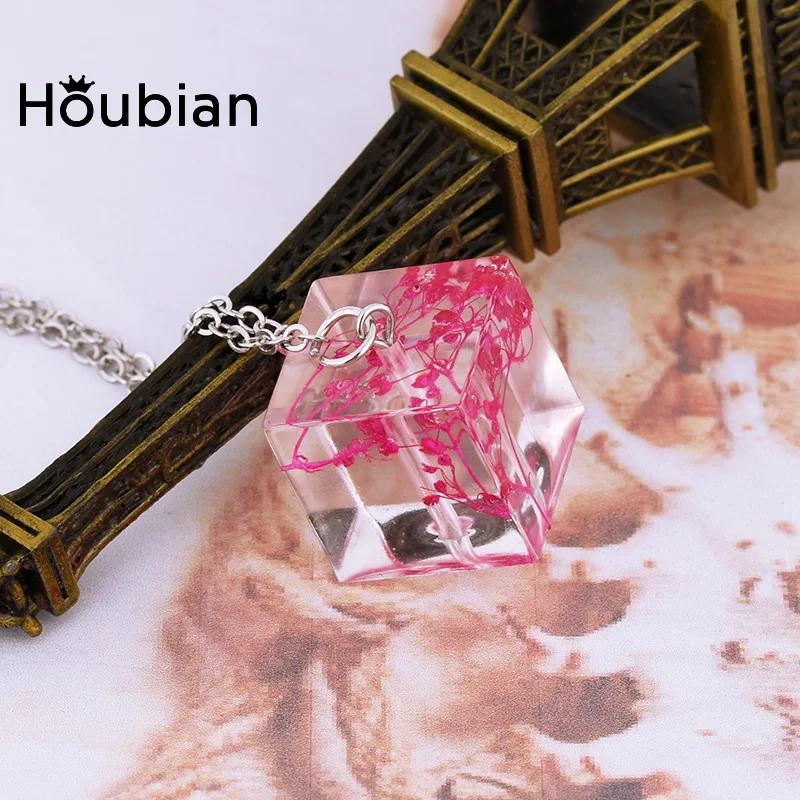 Новое модное ожерелье Houbian с сухими цветами из смолы ручной работы цепочка