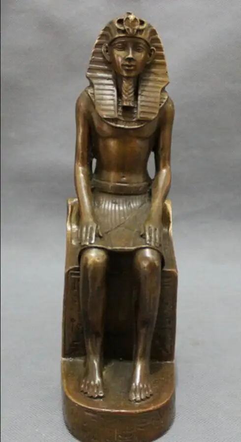9 &quotкитайская Бронзовая медная резная египетская скульптура Tutankhamun|Статуи и