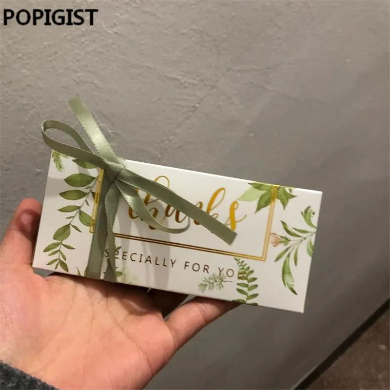 Новая европейская длинная фотобумага с зелеными листьями для вечерние|box with