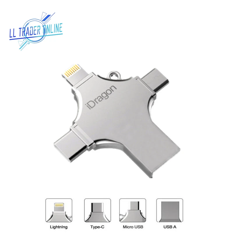 LL trader 5 шт./лот для OTG флэш накопитель iOS iPhone iPad Android type C 64 ГБ USB 4 в 1 накопитель|USB