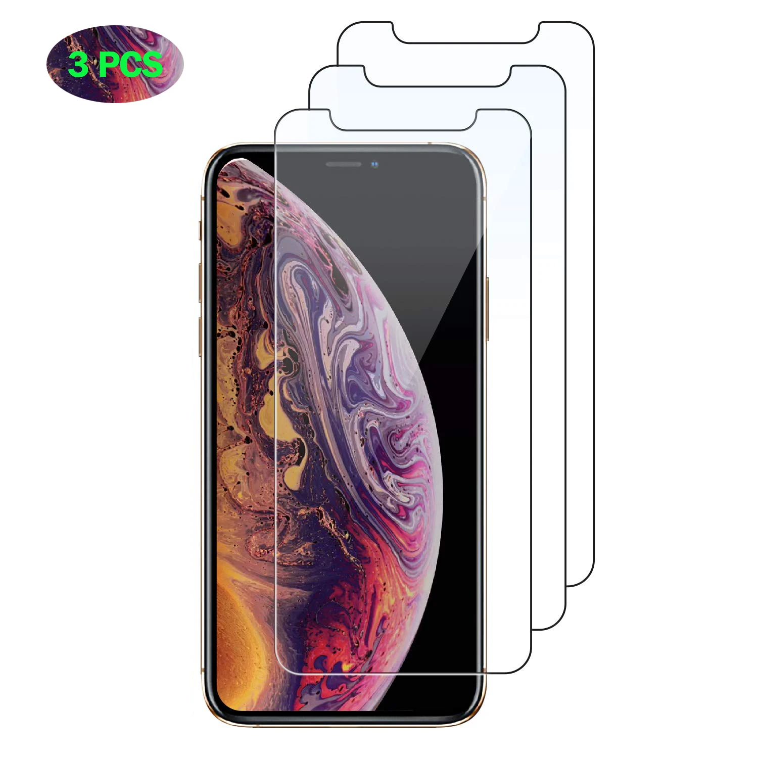 3 шт HD оконное стекло для iPhone X XR XS Max Защитная пленка экрана телефона 7 8 Plus 6 6S 5 5S SE 4