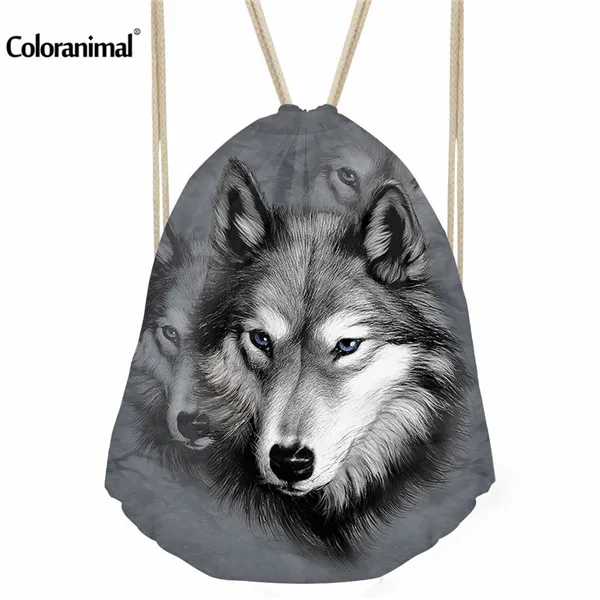 w1428Z3 INSTANTARTS Для Мужчин's спортивные сумки классный волк Drawstring рюкзак тренажерный зал на свежем воздухе дорожные сумки для Обувь Мужская Спортивная Training Sack - Цвет: w1428Z3