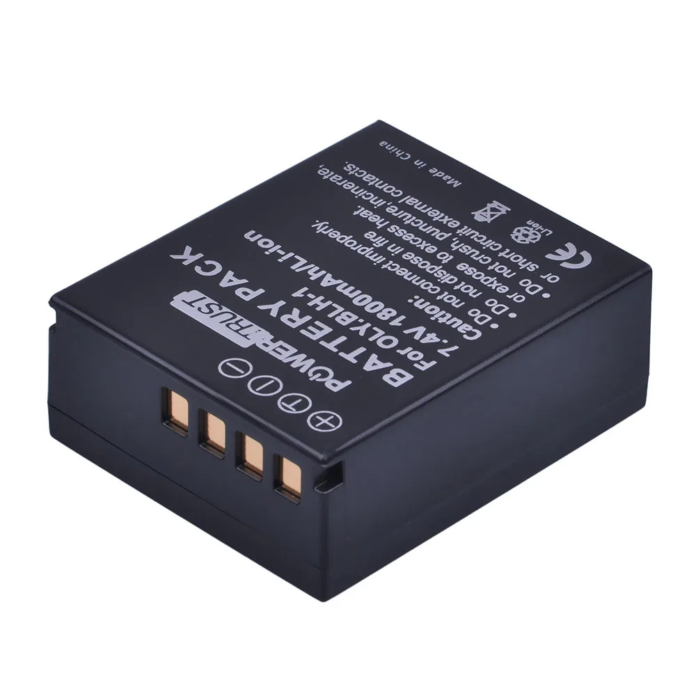 

PowerTrust 2Pcs BLH-1 BLH1 BLH 1 Replacement Battery and LCD USB Dual Charger for Olympus E-M1 Mark II Camera