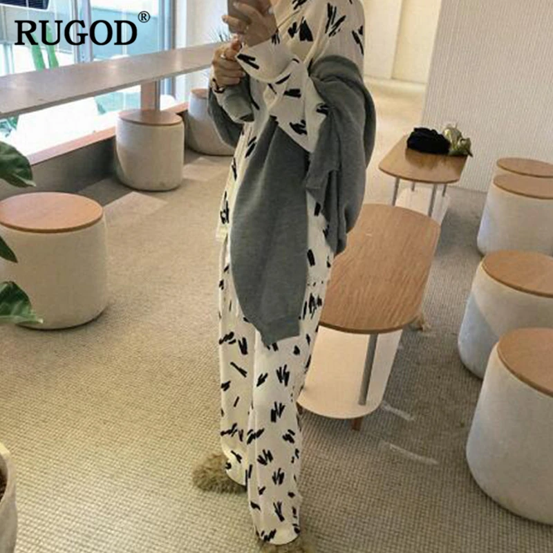 RUGOD Новое поступление повседневные женские костюмы 2 шт набор наборы с длинным