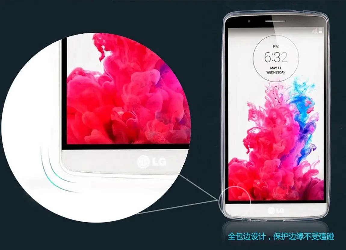 Новый 0.5 мм мягкий тпу силиконовый чехол кожного покрова для LG G3 двойной LTE 4 г D856