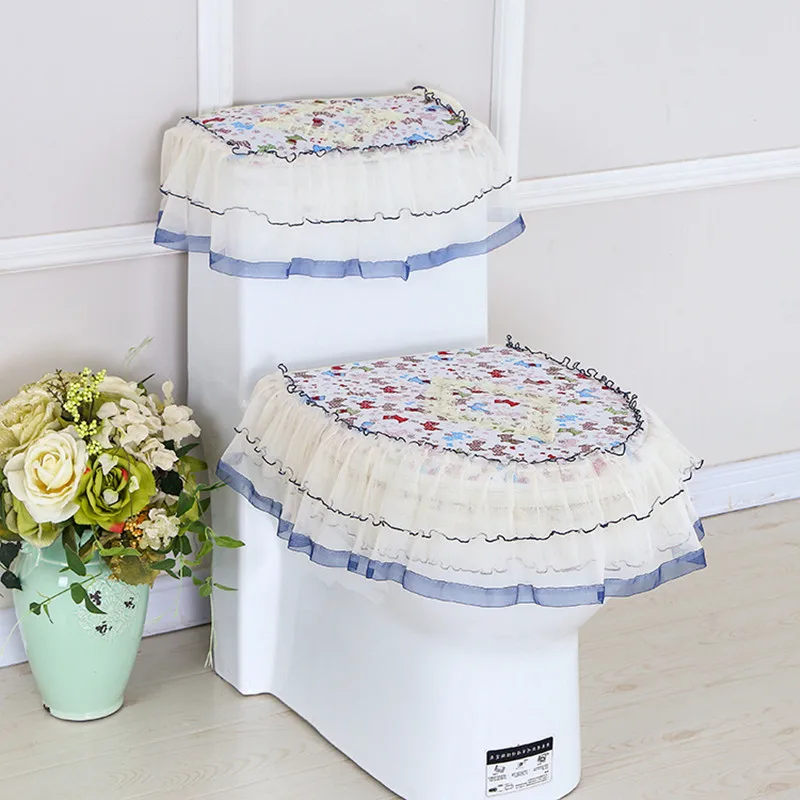 3 шт./компл. набор для ванной комнаты и туалета коврики туалета|toilet seat cushion|lace