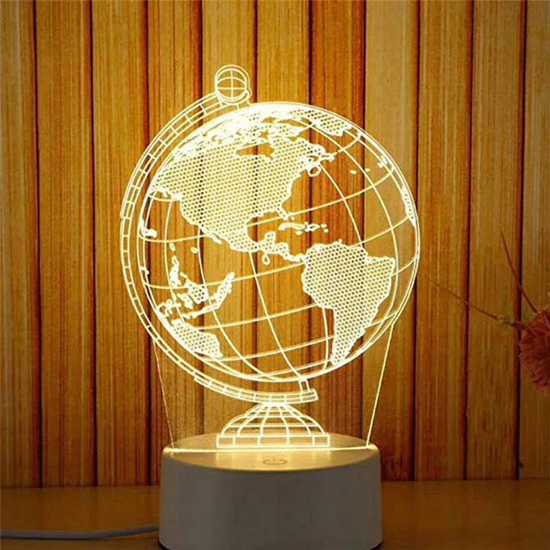 Всемирный документ форма 3D USB Ночной светильник светодиодный стол Украшения в