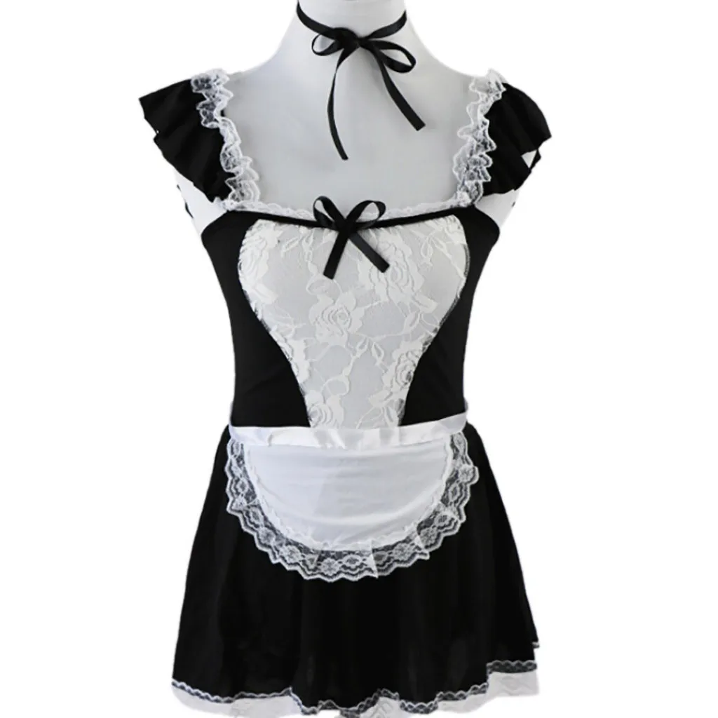 Porno Sex Maid Sexy Lingerie Erotic Babydoll Chemise Underwear Lovely Female Lace Bow Sleepwear Hot Girl Nightdress For Women D3
