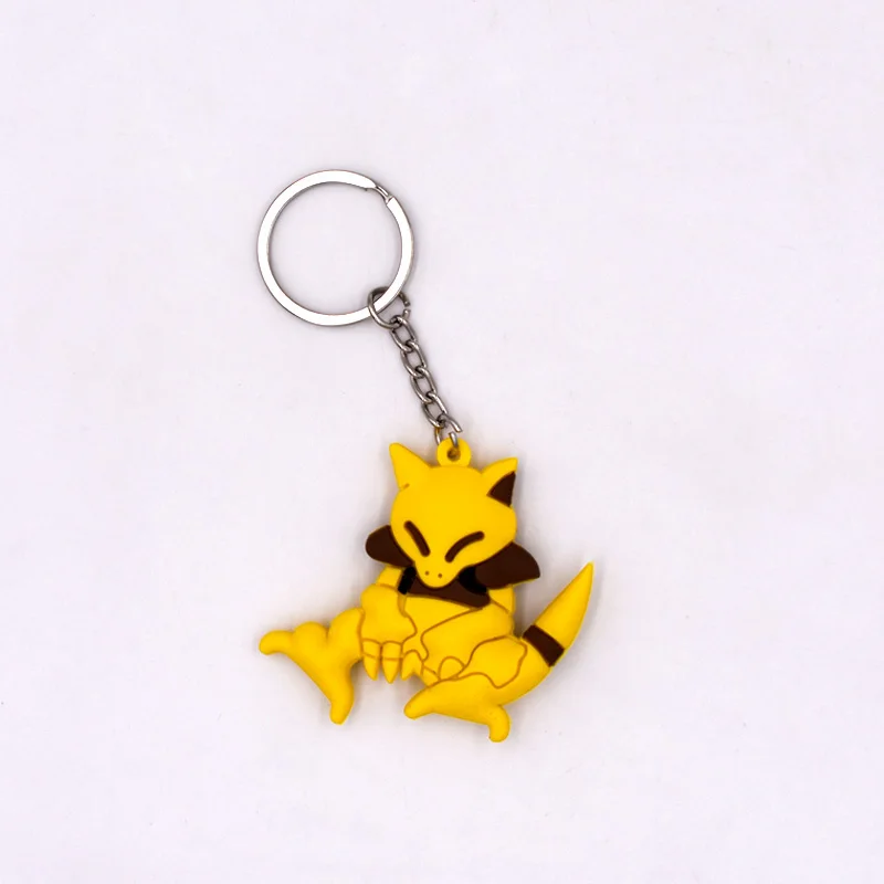 Abra 4-7 см 5 стиль Пикачу брелок Monster Key Holder Go брелок Подвеска 3D Mini Cubone Porygon Gengar Ponyta Abra - Цвет: Abra