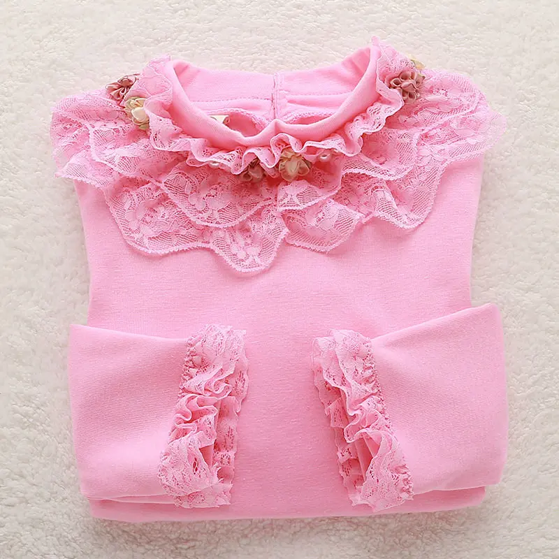 Новые осенние Обувь для девочек Футболка кружевное платье с цветочным рисунком