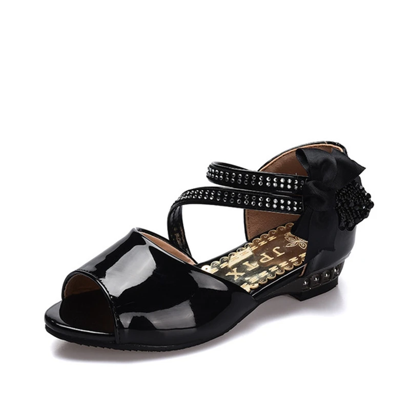 Детские сандалии для девочек из лакированной кожи Танцевальная обувь принцессы