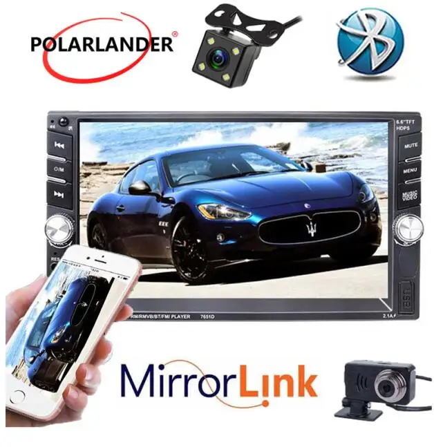 Автомобильный плеер MP5 2 Din 7 дюймов FM/USB/SD/MMC Mirror link для Android автомагнитола стерео