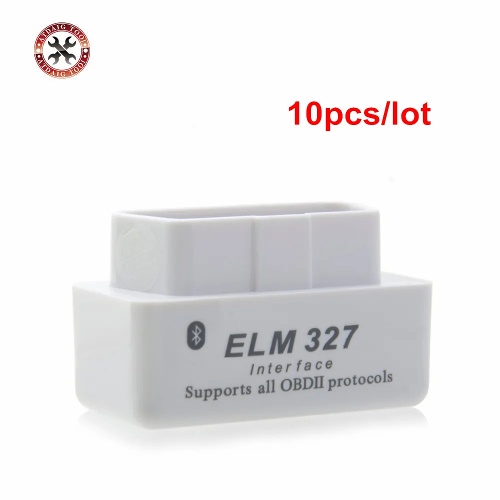 10 шт./лот Мини ELM327 V1.5 Bluetooth адаптер Белый Автомобильный OBD2 OBDII автомобильный elm327 v1.5