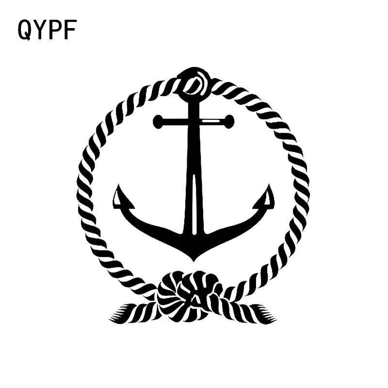 Интересная виниловая наклейка QYPF 12 8*14 2 см для окон автомобиля с якорем и веревкой