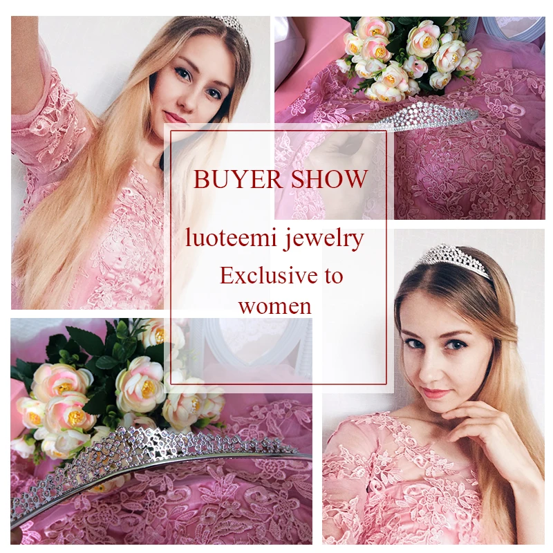 Luoteemi Новинка 2017 года классической круглой Форма Princess Crown AAA циркон Свадебный