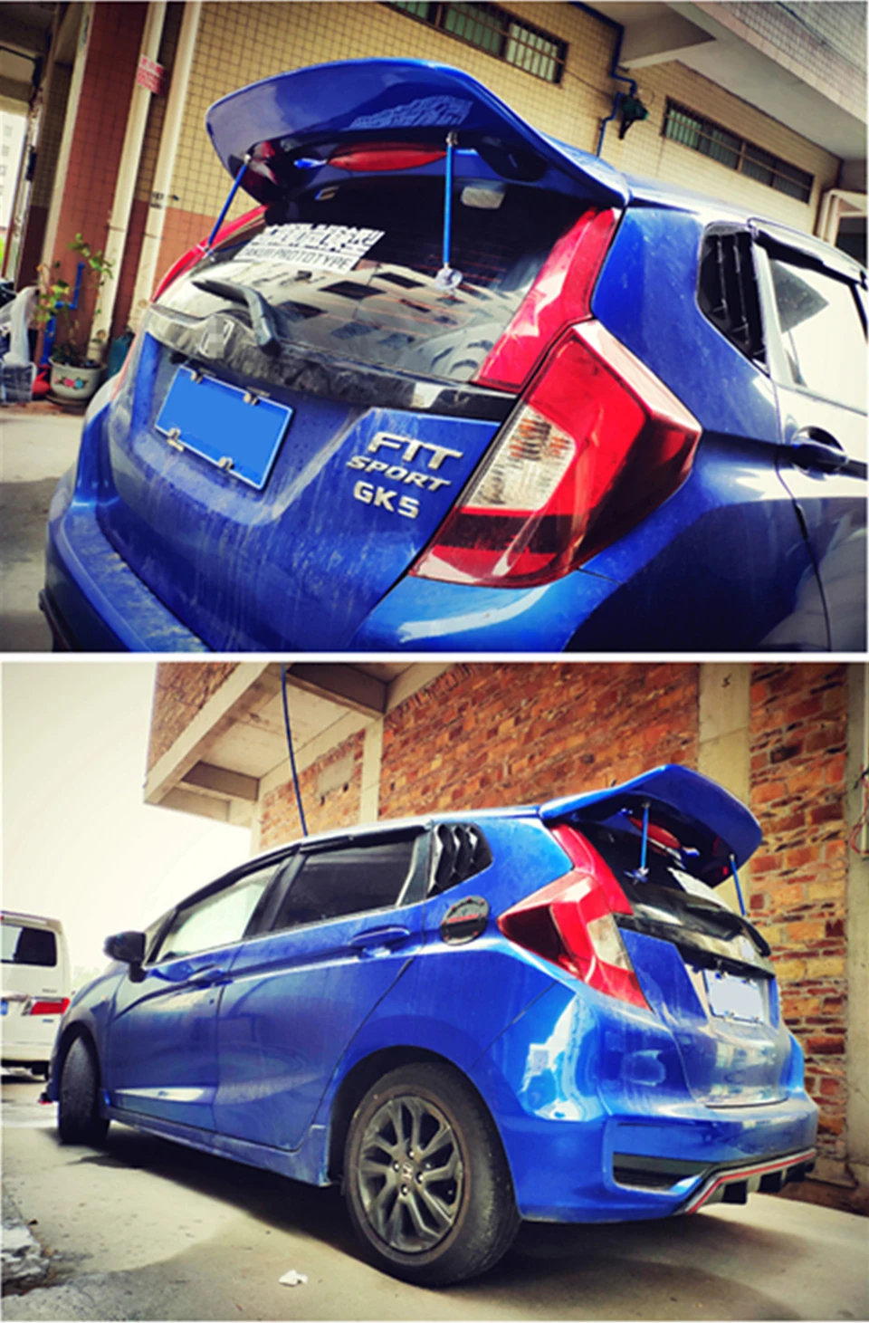 Спойлер из углеродного волокна для Honda JAZZ Fit, спойлер на крыше, крыло JDM Gk5-2019Year, углеродное волокно, спортивный автомобиль, переоборудование, аксессуары