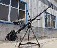 jib crane 10m 2 axis octagon pan tilt head portable camera crane dslr with dolly and monitor factory supply