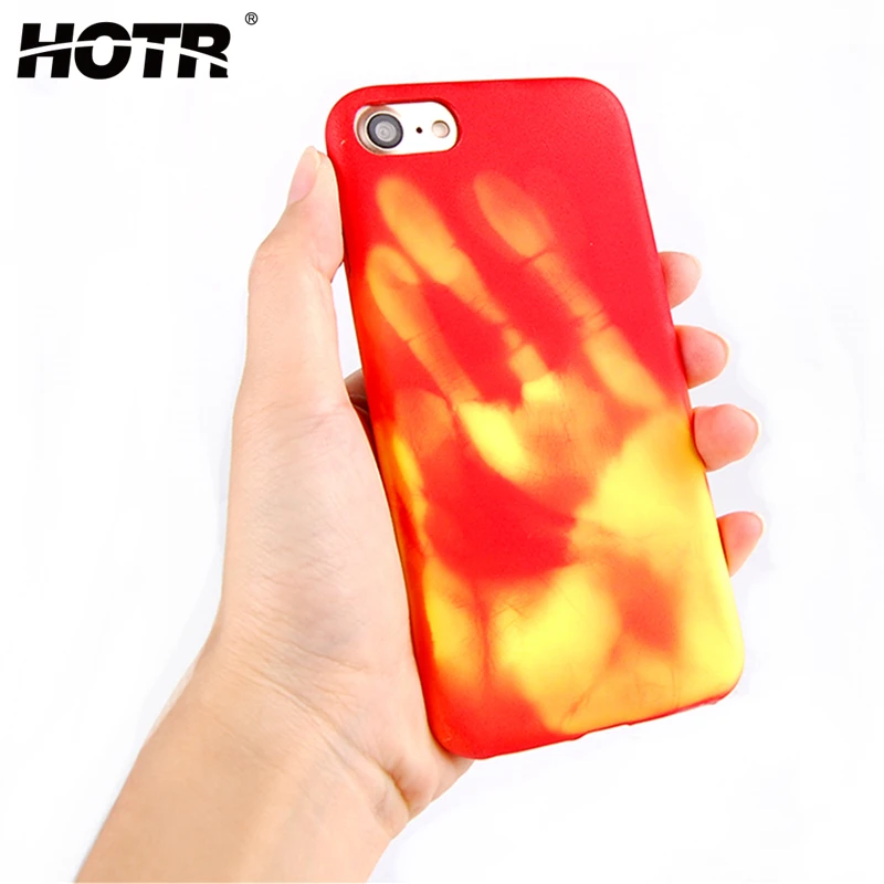 HOTR DIY чехол с изменяющимся цветом для iphone 5 5s 6 6S 7 plus 8 X тепловым датчиком тепловой