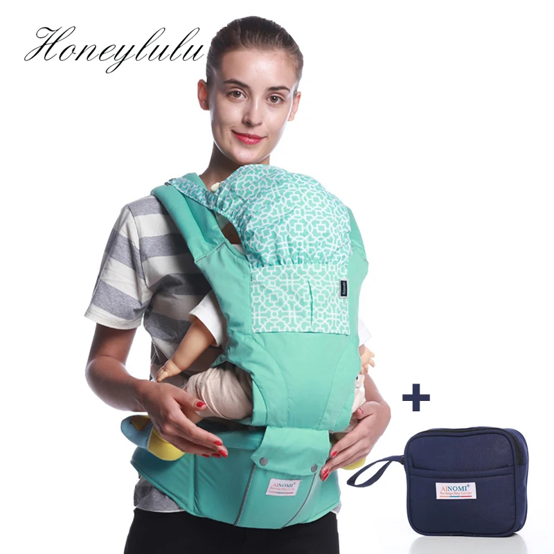 Сумка кенгуру Honeylulu с ветрозащитной шапкой слинг для новорожденных