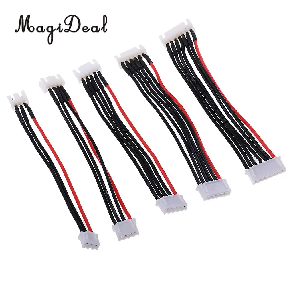 MagiDeal 5 шт. JST XH 2S 3S 4S 5S 6S LiPo кабель для зарядки питания 10 см радиоуправляемого дрона