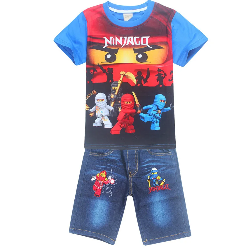 2018 new Summer Clothing Characters Ninja ninjago Childrens Cotton T-shirt Suits Baby Boys Kids Shorts sport jeans Sets | Детская одежда