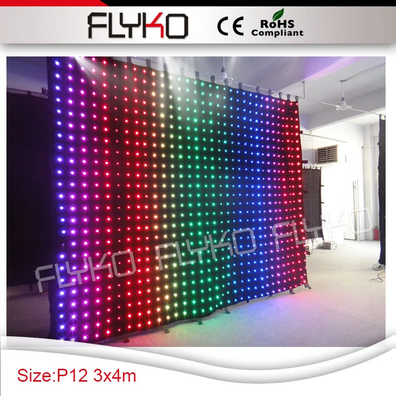 

Pixel 12 дизайн размер 3х4 м Медиа Видео дисплей фон светодиодный фон черный занавес SD контроллер